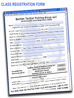 Spartan Tactical CLASS REGISTRATION Form 2022